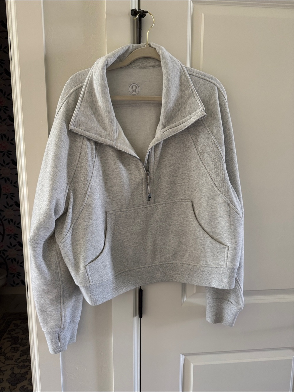 lululemon athletica Scuba Gray Half-Zip Funnel Neck Pullover XL XXL